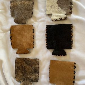 Rawhide Leather Koozies 6 New